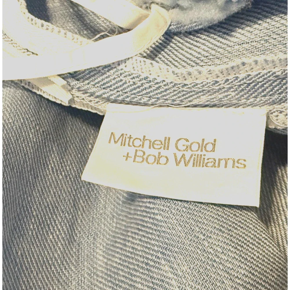Michell Gold + Bob Williams RARE Luxury Duvet Cover Shams Set King Blue Linen